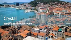  Presentation with croatia split - Cool new slide deck with split waterfront and marian hill backdrop and a teal colored foreground