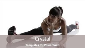  Presentation with exercise sport - Slide set enhanced with splits portrait of sport girl background and a gray colored foreground