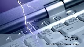  Presentation with information technologies - Presentation theme with spoilage - lightning and information technologies background and a light blue colored foreground