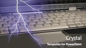  Presentation with information technologies - Colorful PPT theme enhanced with spoilage - lightning and information technologies backdrop and a  colored foreground