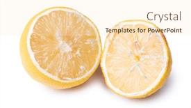  Presentation with lemon - Presentation with spoiled-lemon-isolated-on-white background and a cream colored foreground