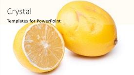  Presentation with lemon - Amazing presentation theme having spoiled-lemon-isolated-on-white backdrop and a blonde colored foreground