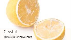  Presentation with lemon - Presentation consisting of spoiled-lemon-isolated-on-white background and a lemonade colored foreground