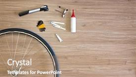 Presentation with tools - Theme consisting of spoked wheel tire lever background and a coral colored foreground