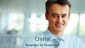  Presentation with camera - Presentation having spokesperson - portrait of attractive male looking background and a  colored foreground