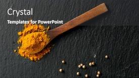  Presentation with turmeric - Amazing presentation theme having spon-wtih-turmeric-spice backdrop and a dark gray colored foreground