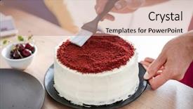  Presentation with chef - Presentation theme featuring sponge - chef making red velvet cake background and a coral colored foreground
