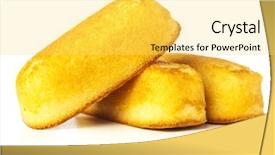  Presentation with white chocolate - PPT layouts featuring rol cake - chocolate bread isolated background and a yellow colored foreground