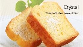  Presentation with cake - Colorful presentation enhanced with sponge cake backdrop and a blonde colored foreground