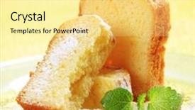  Presentation with cake - Cool new presentation design with sponge cake backdrop and a blonde colored foreground