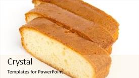  Presentation with cake - Cool new PPT layouts with sponge cake backdrop and a blonde colored foreground
