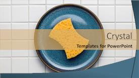  Presentation with tiles - Theme consisting of sponge-for-washing-dishes background and a yellow colored foreground