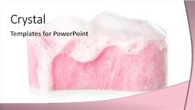  Presentation with soap foam suds - Presentation theme with sponge with suds on white background and a white colored foreground