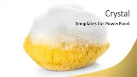  Presentation with soap foam suds - Audience pleasing presentation theme consisting of sponge with suds on white backdrop and a white colored foreground