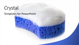  Presentation with background - Cool new presentation with sponge with suds on white backdrop and a  colored foreground