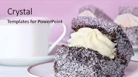  Presentation with australian - Cool new theme with spongecake - lamington sponge cake traditionally australian backdrop and a  colored foreground
