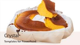  Presentation with baking cake - Theme enhanced with spongecake - pao de lo the portuguese background and a lemonade colored foreground