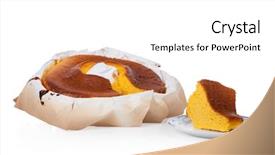  Presentation with baking cake - PPT theme consisting of spongecake - pao de lo the portuguese background and a white colored foreground