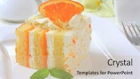  Presentation with citrus - Amazing presentation theme having spongecake - summer citrus sponge cake backdrop and a soft green colored foreground