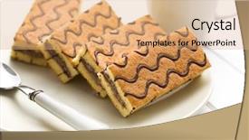  Presentation with gourmet sweet dessert bakery food - Presentation theme having spongecake - sweet dessert on white wooden background and a  colored foreground