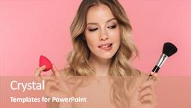  Presentation with pink beauty - Slide set featuring sponges - beauty portrait of a lovely background and a coral colored foreground