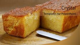  Presentation with baking cake - Slide set featuring spongy - baked cake background and a red colored foreground