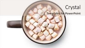  Presentation with cocoa - Presentation design consisting of spongy - cocoa drink with marshmallows background and a lemonade colored foreground