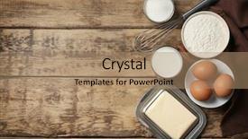  Presentation with butter - PPT theme enhanced with spongy - ingredients for butter cake background and a coral colored foreground