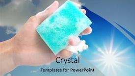  Presentation with element - Amazing presentation design having spongy - man cleaning the window element backdrop and a light blue colored foreground