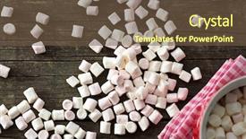  Presentation with kitchen - PPT theme with spongy - mini marshmallows on kitchen table background and a tawny brown colored foreground