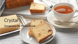  Presentation with butter - Theme featuring spongy - plate with delicious sliced butter background and a coral colored foreground