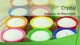  Presentation with rice cake - PPT layouts enhanced with spongy - steamed sponge rice cake background and a mint green colored foreground
