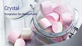  Presentation with sweet 16 - Audience pleasing slide deck consisting of spongy - sweet marshmallows in glass jar backdrop and a  colored foreground