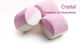  Presentation with sweet - Slide deck featuring spongy - sweet marshmallows on white background background and a lemonade colored foreground