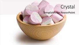  Presentation with sweet - Cool new theme with spongy - sweet marshmallows on white background backdrop and a lemonade colored foreground