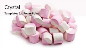  Presentation with sweet - Beautiful slide deck featuring spongy - sweet marshmallows on white background backdrop and a lemonade colored foreground