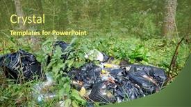  Presentation with environmental pollution - PPT layouts featuring spontaneous-garbage-dump background and a tawny brown colored foreground