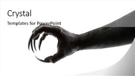  Presentation with creepy - Audience pleasing presentation theme consisting of spooked - creepy monster claw isolated backdrop and a white colored foreground