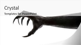  Presentation with creepy - Audience pleasing presentation consisting of spooked - creepy monster claw isolated backdrop and a white colored foreground