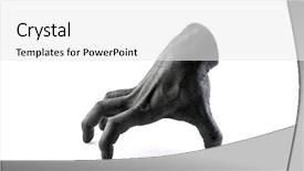  Presentation with creepy - Cool new PPT layouts with spooked - creepy walking hand isolated backdrop and a white colored foreground