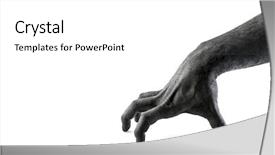 Presentation with creepy - Audience pleasing slide deck consisting of spooked - creepy walking hand isolated backdrop and a white colored foreground