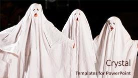  Presentation with ghosts - PPT layouts consisting of spooked - three very very scary spooks background and a lemonade colored foreground