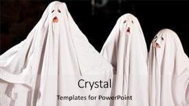  Presentation with ghosts - Slides having spooks - kids dressed as ghosts background and a lemonade colored foreground