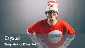  Presentation with tongue - Presentation theme consisting of spooky - moody man sticking tongue background and a ocean colored foreground