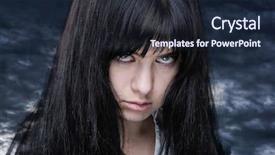  Presentation with spooky - Presentation theme enhanced with spooky girl outdoors in storm background and a wine colored foreground