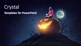  Presentation with media image - Presentation consisting of spooky-halloween-image-mixed-media background and a wine colored foreground