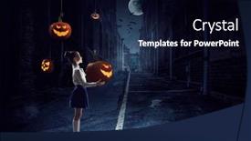  Presentation with media image - Slide deck consisting of spooky-halloween-image-mixed-media background and a black colored foreground