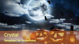  Presentation with scary halloween - Presentation theme featuring spooky halloween pumpkin placed background and a red colored foreground