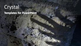  Presentation with spooky - PPT layouts with spooky-hand-shadow-on-stone background and a dark gray colored foreground
