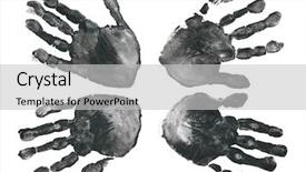  Presentation with hand print - Colorful theme enhanced with spooky hands print over white backdrop and a light gray colored foreground